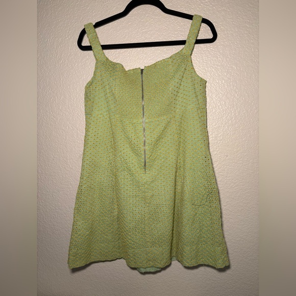 Free People Womens Berry Kiss Off-The-Shoulder Pocket Mini Dress Sweet Green NWT - Picture 5 of 8